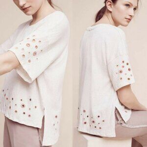 Anthropologie Postmark Catina Striped Eyelet Top